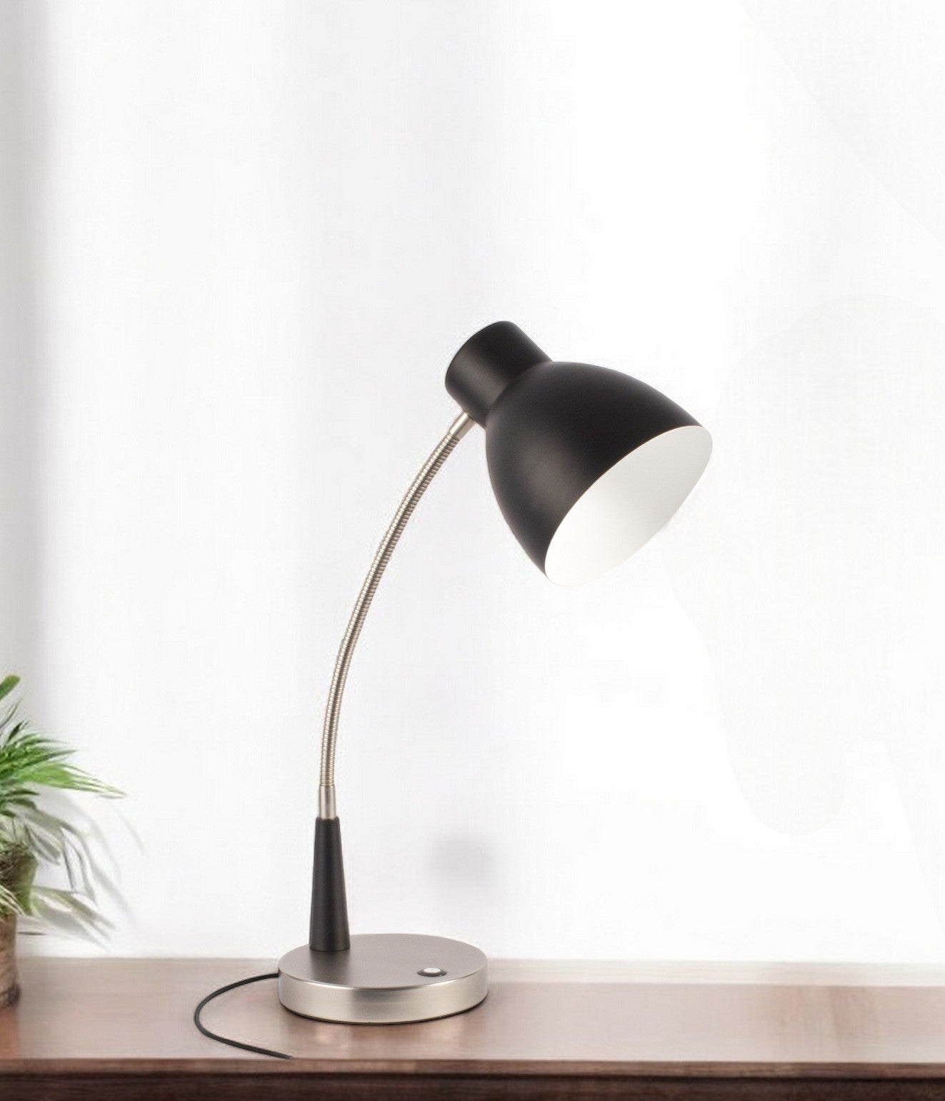 Black Matte and Silver LED Adjustable Desk Lamp-Table Lamps-DECOROLALA