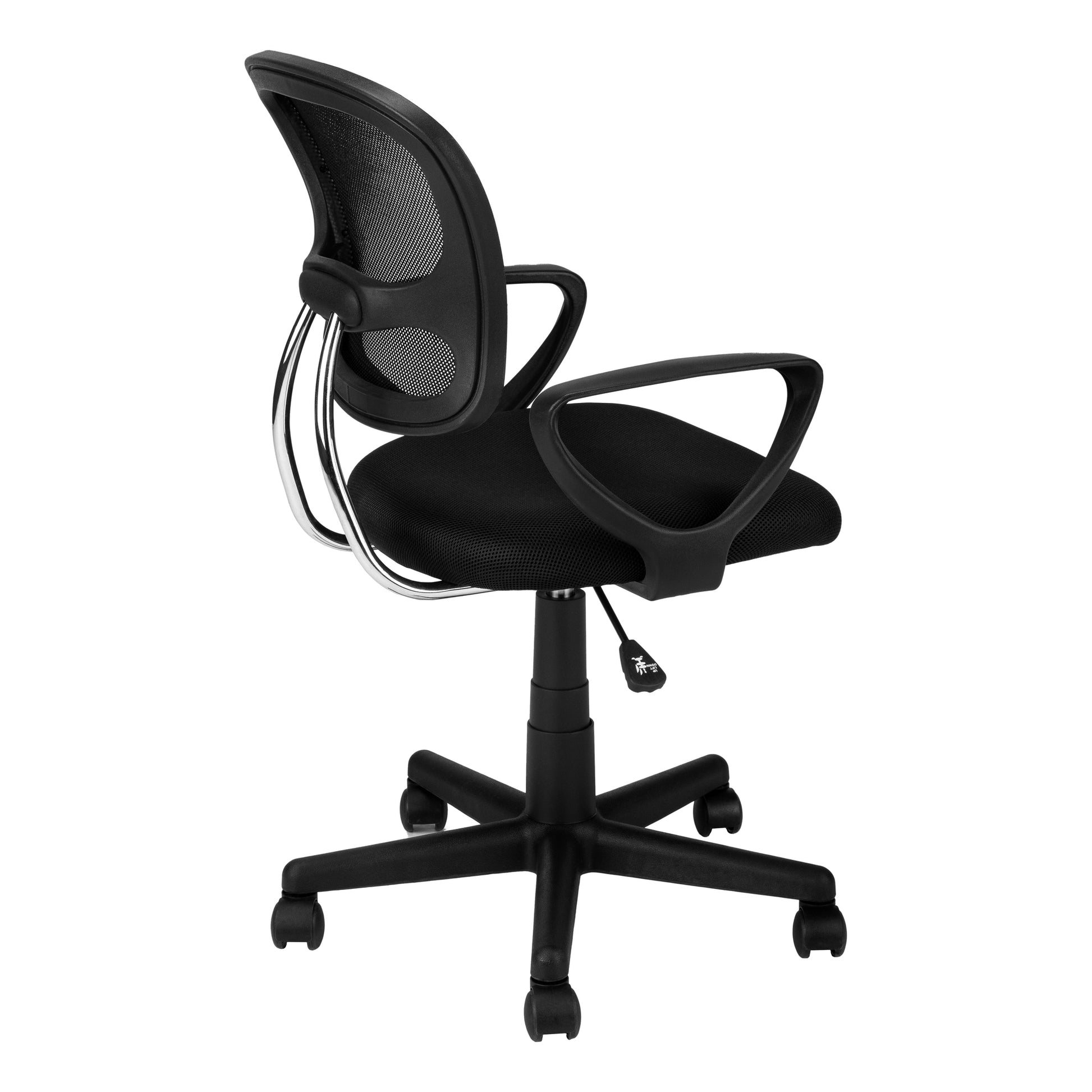 Black Mesh Juvenile Office Chair with Armrests-Computer Desk-DECOROLALA