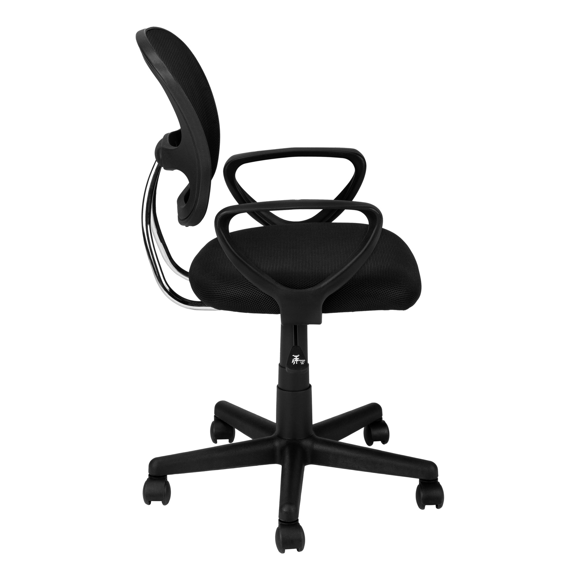 Black Mesh Juvenile Office Chair with Armrests-Computer Desk-DECOROLALA