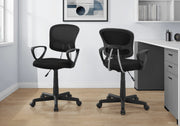 Black Mesh Juvenile Office Chair with Armrests-Computer Desk-DECOROLALA