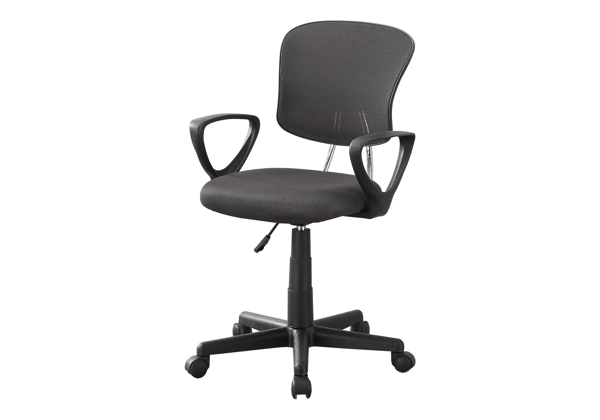 Black Mesh Juvenile Office Chair with Armrests-Computer Desks-DECOROLALA