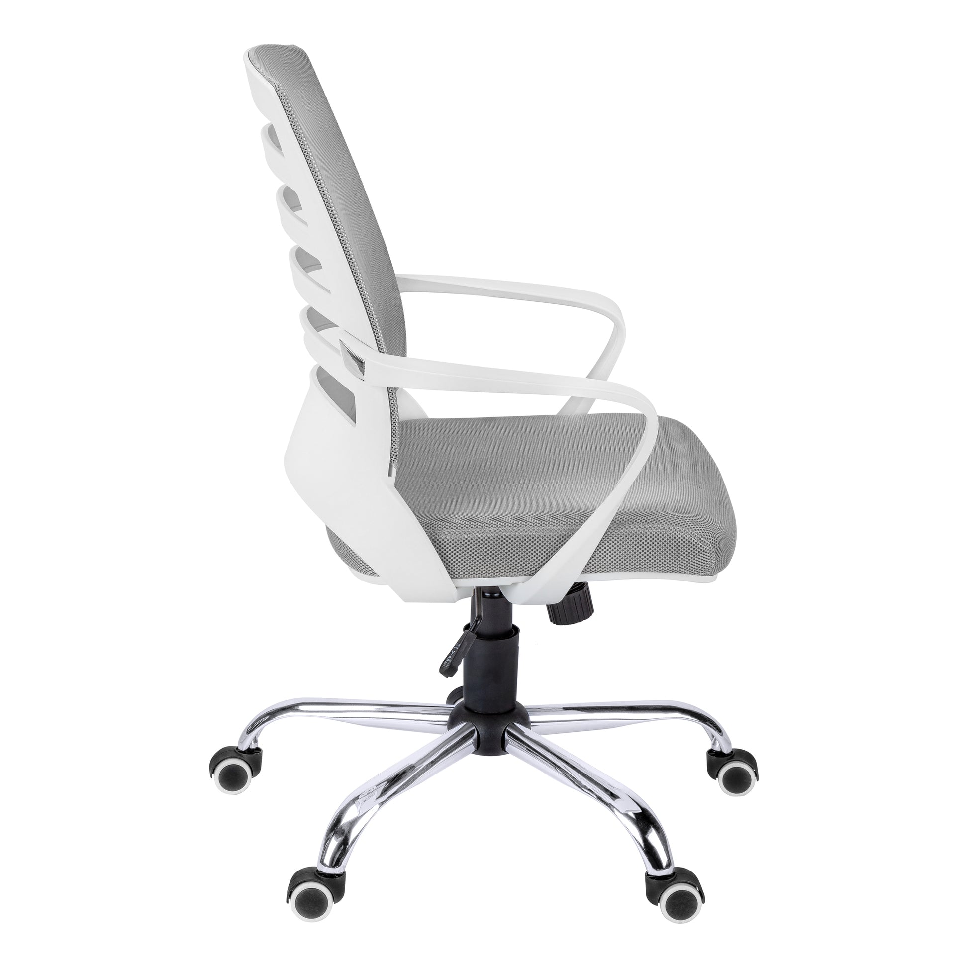 Black Mesh Mid-Back Office Chair with Armrests-Office Chair-DECOROLALA