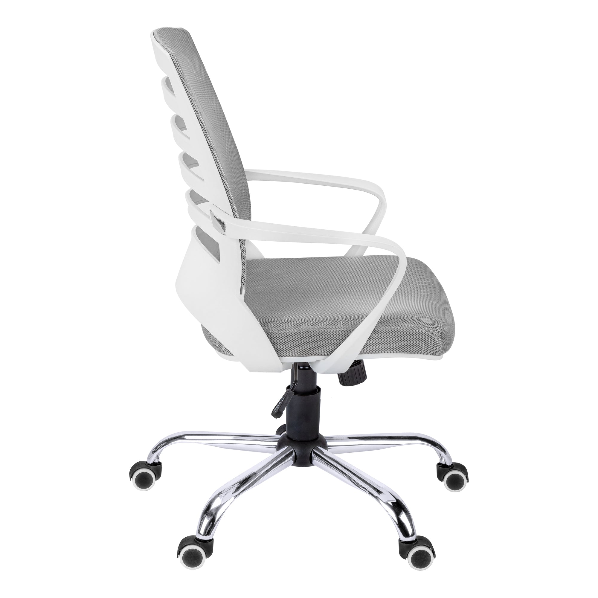 Black Mesh Mid-Back Office Chair with Armrests-Office Chair-DECOROLALA