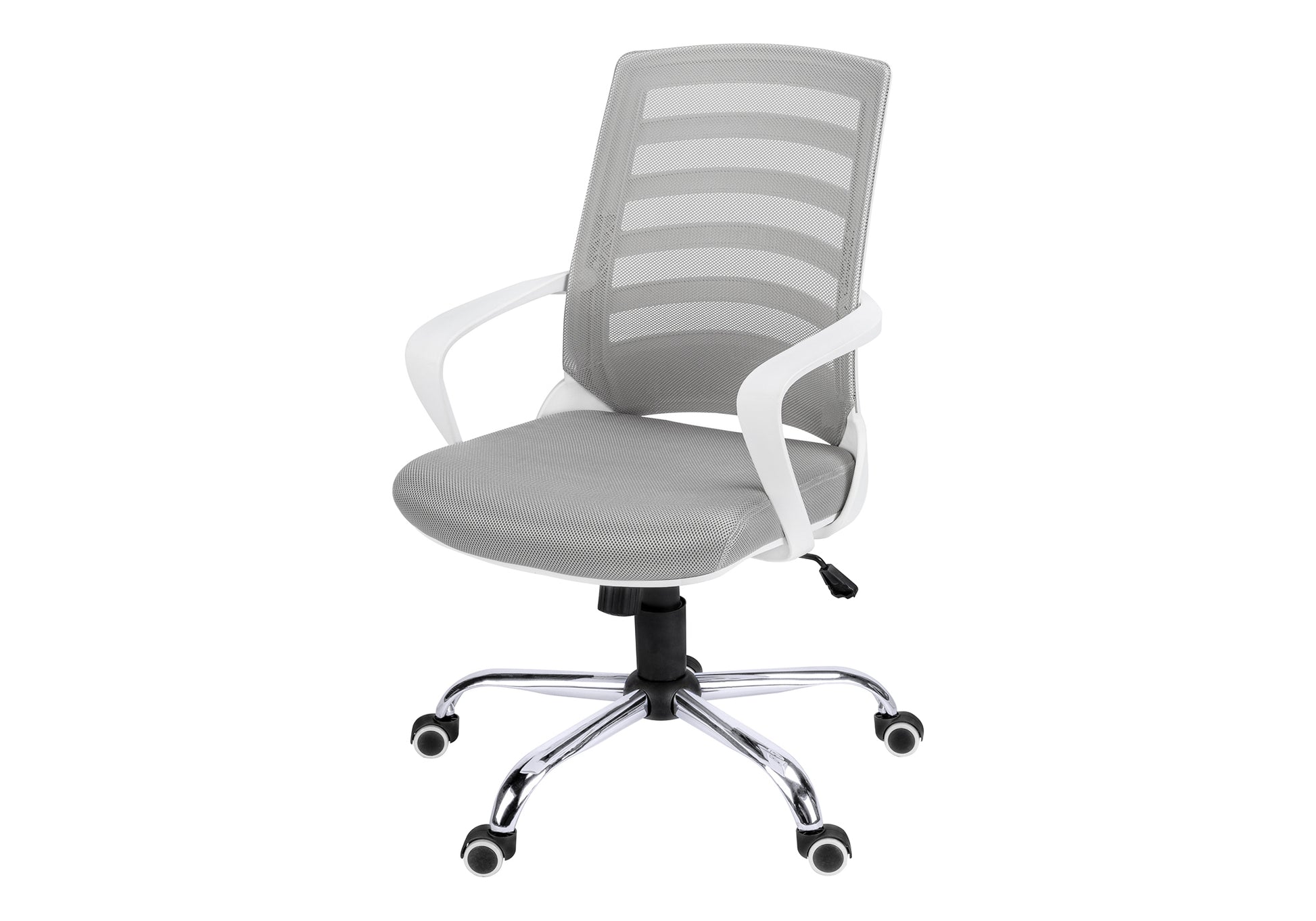Black Mesh Mid-Back Office Chair with Armrests-Office Chair-DECOROLALA