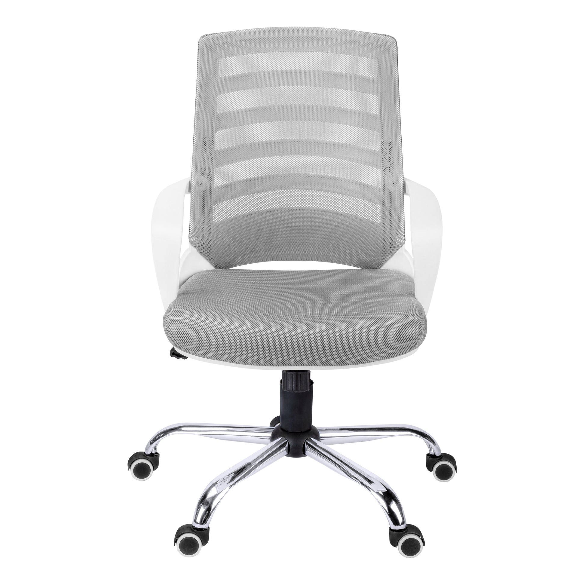 Black Mesh Mid-Back Office Chair with Armrests-Office Chair-DECOROLALA