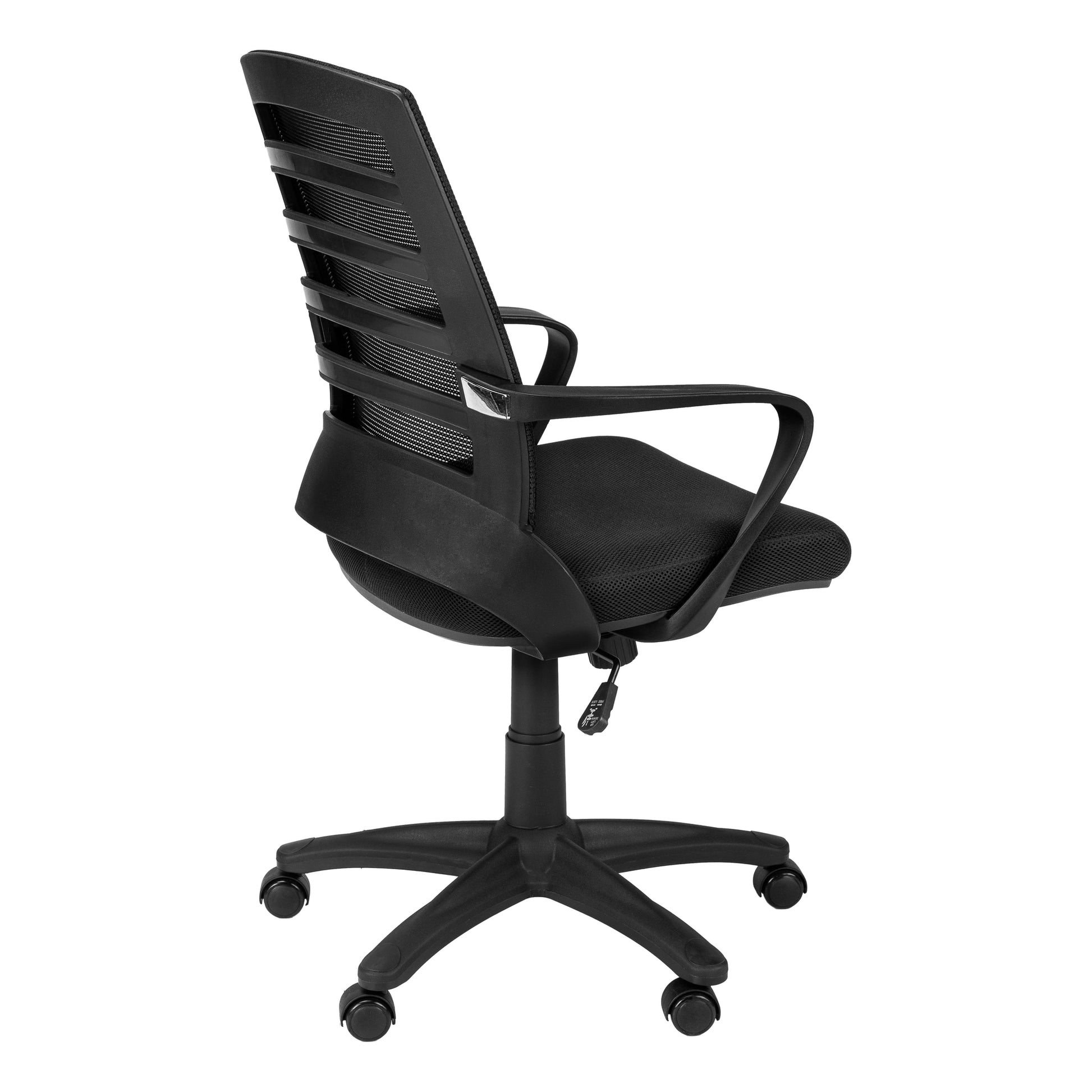 Black Mesh Mid-Back Office Chair with Armrests-Office Chair-DECOROLALA