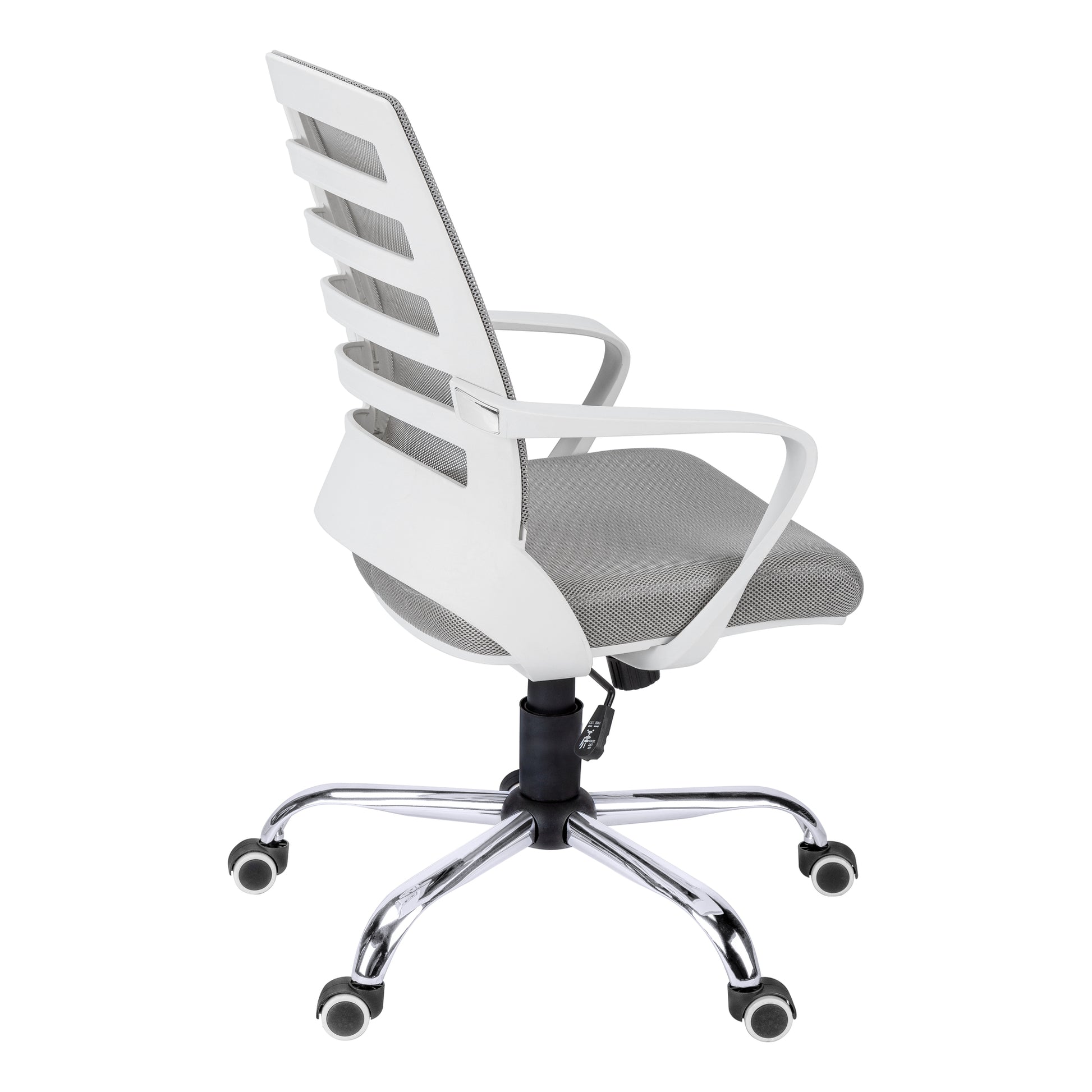 Black Mesh Mid-Back Office Chair with Armrests-Office Chair-DECOROLALA