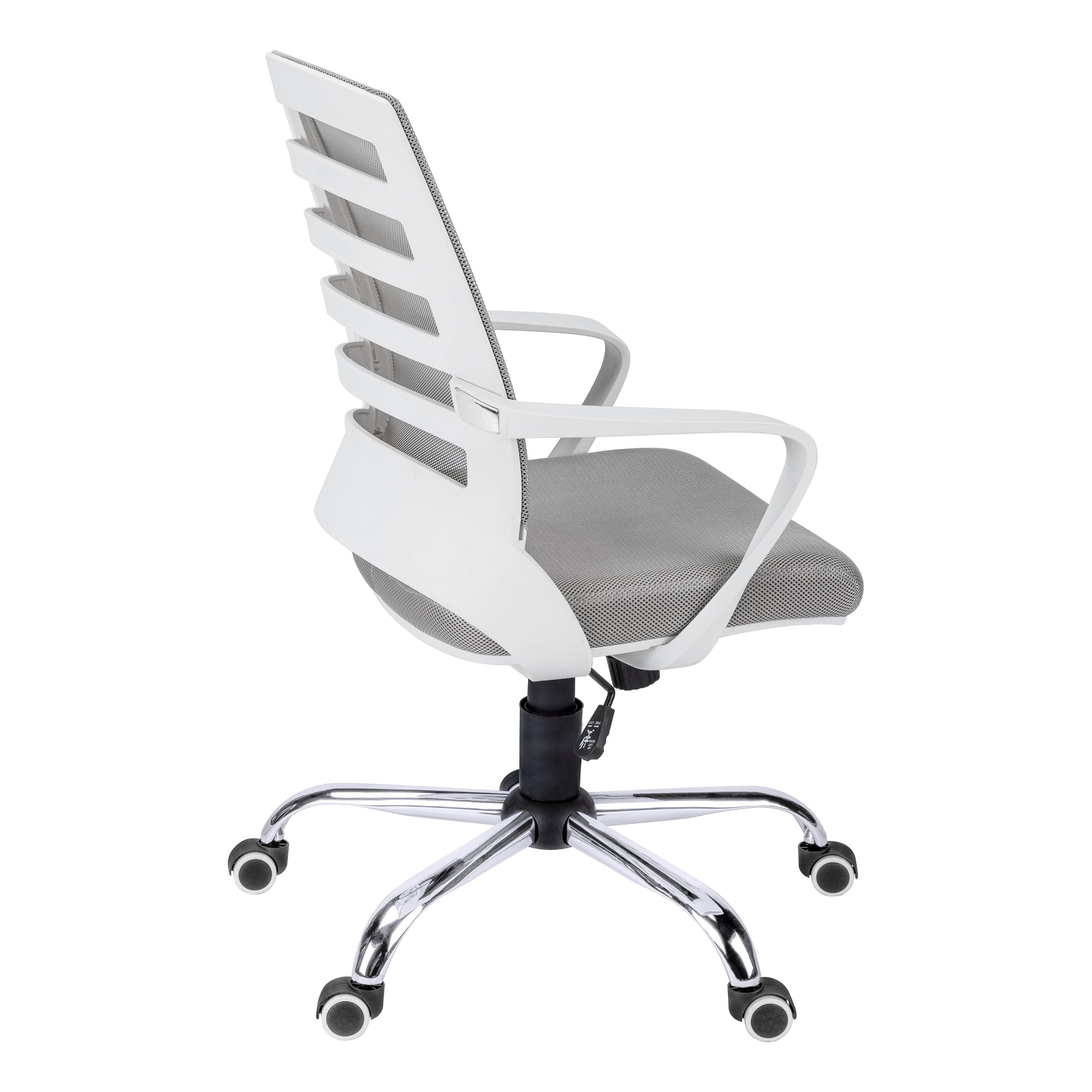 Black Mesh Mid-Back Office Chair with Armrests-Office Chair-DECOROLALA