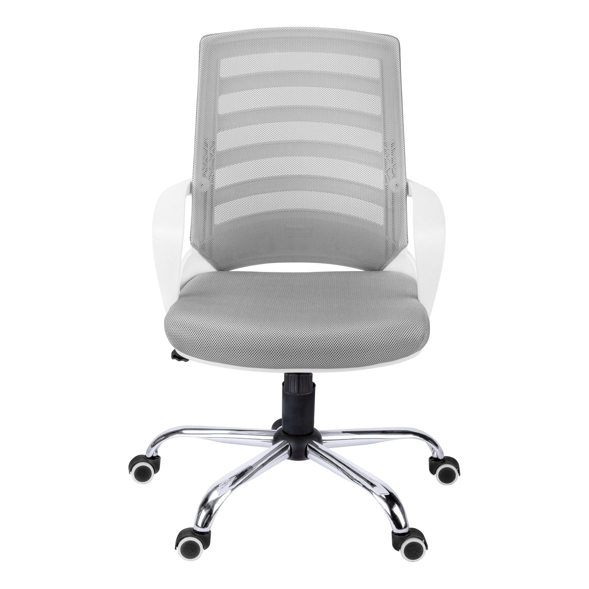 Black Mesh Mid-Back Office Chair with Armrests-Office Chairs-DECOROLALA