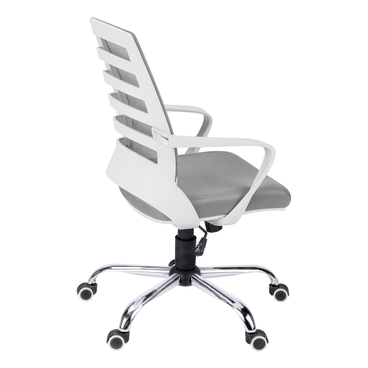 Black Mesh Mid-Back Office Chair with Armrests-Office Chairs-DECOROLALA