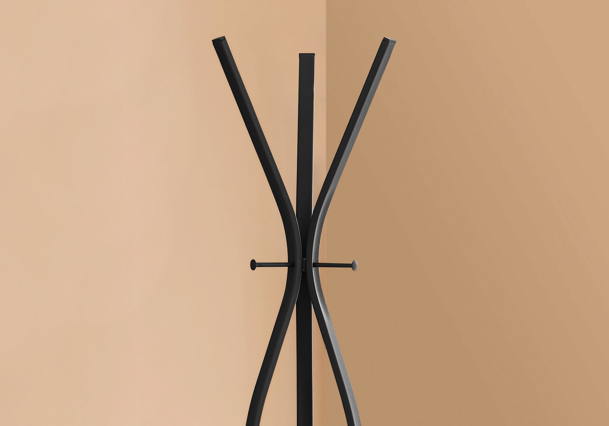 Black Metal Coat Rack 72"H with 3 Hooks Contemporary-Coat Rack-DECOROLALA