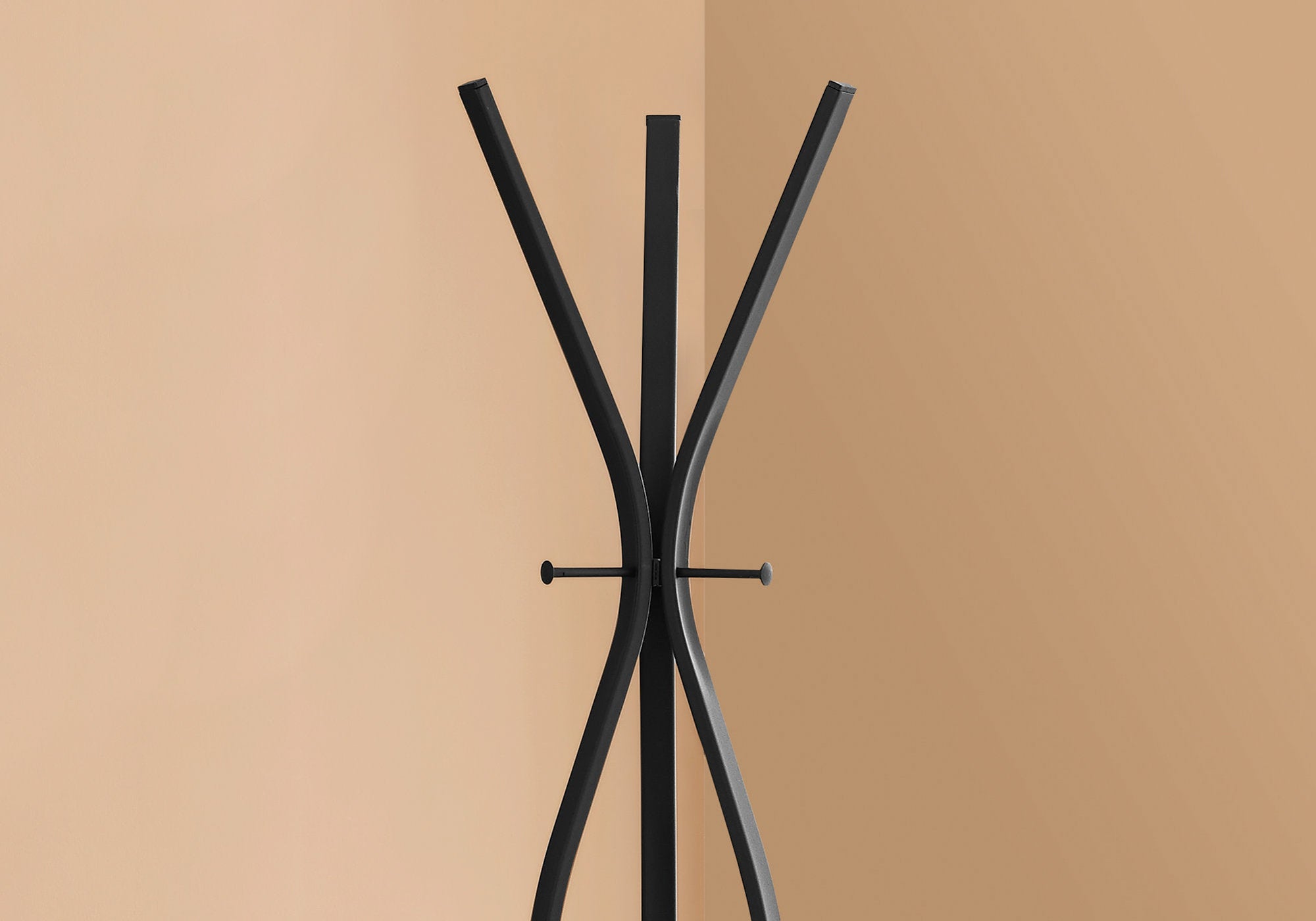 Black Metal Coat Rack 72"H with 3 Hooks Contemporary-Coat Rack-DECOROLALA