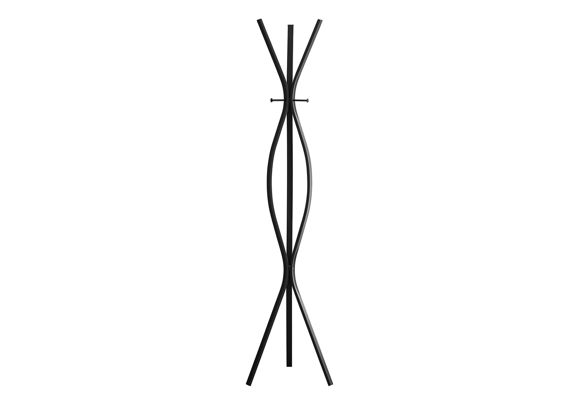 Black Metal Coat Rack 72"H with 3 Hooks Contemporary-Coat Rack-DECOROLALA