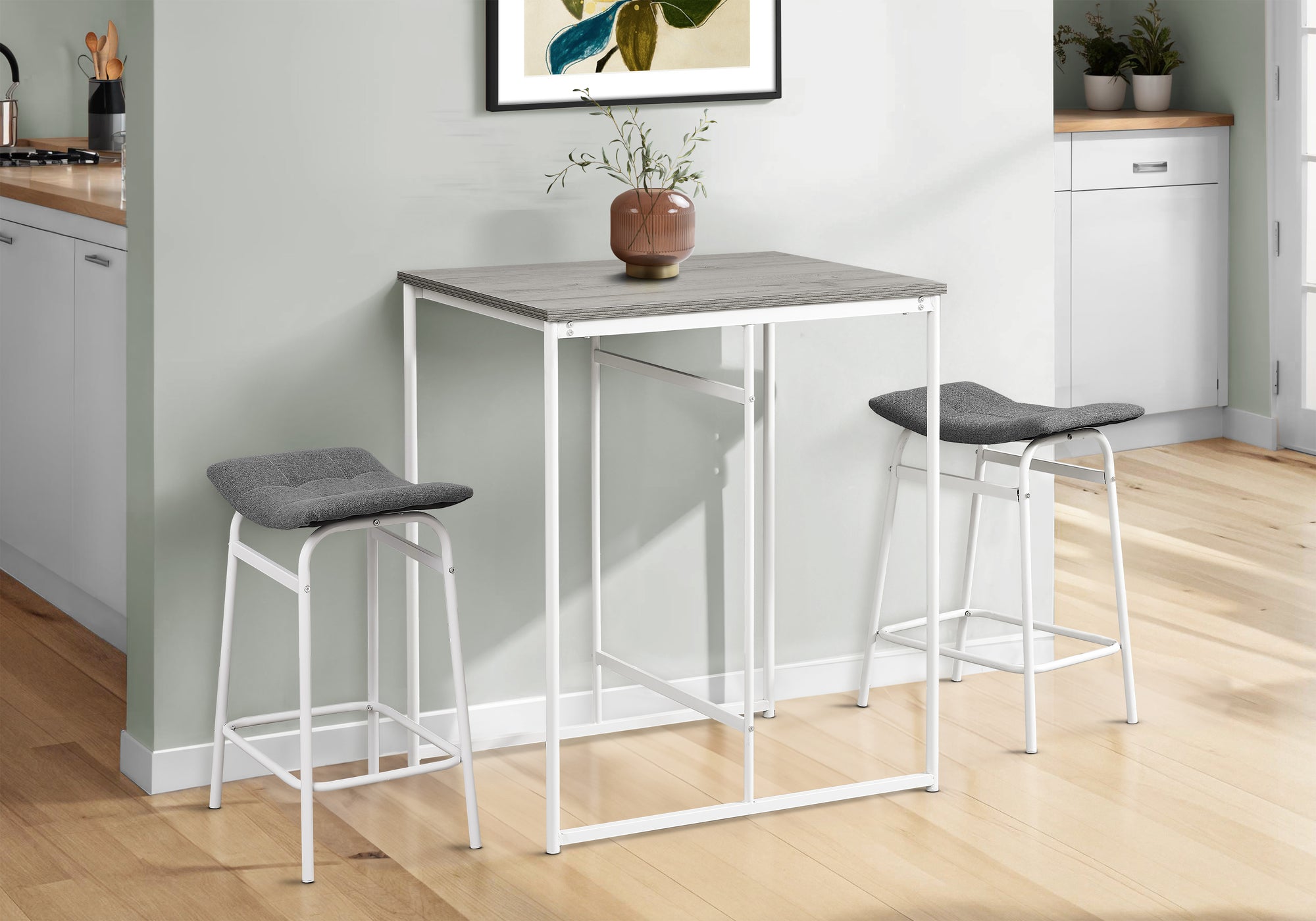 Black Metal Counter Height Dining Table 32"-Dining Table-DECOROLALA