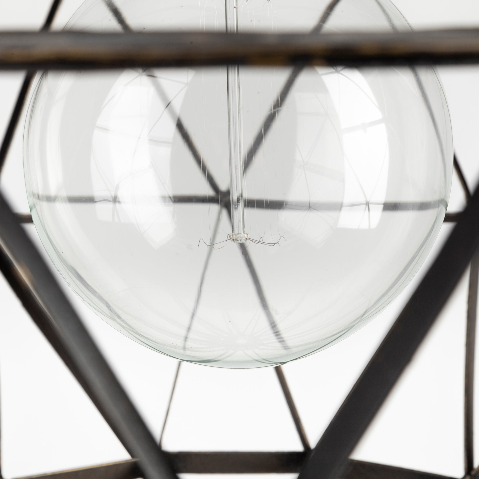 Black Metal Geometric Globe Hanging Light-Chandeliers-DECOROLALA