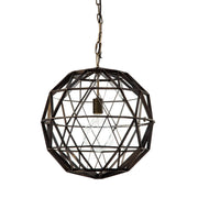 Black Metal Geometric Globe Hanging Light-Chandeliers-DECOROLALA