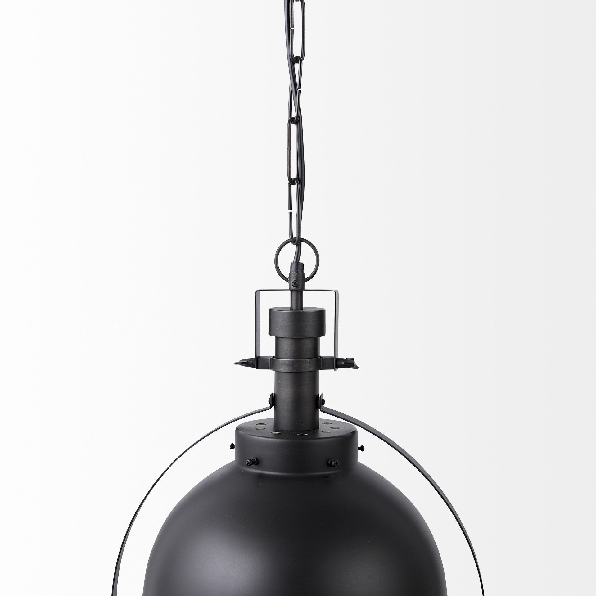 Black Metal Sphere Pendant Hanging Light-Pendants-Hanging Lights-DECOROLALA