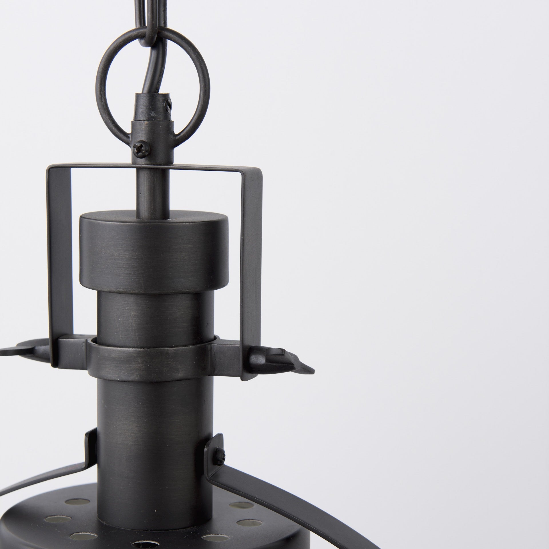 Black Metal Sphere Pendant Hanging Light-Pendants-Hanging Lights-DECOROLALA