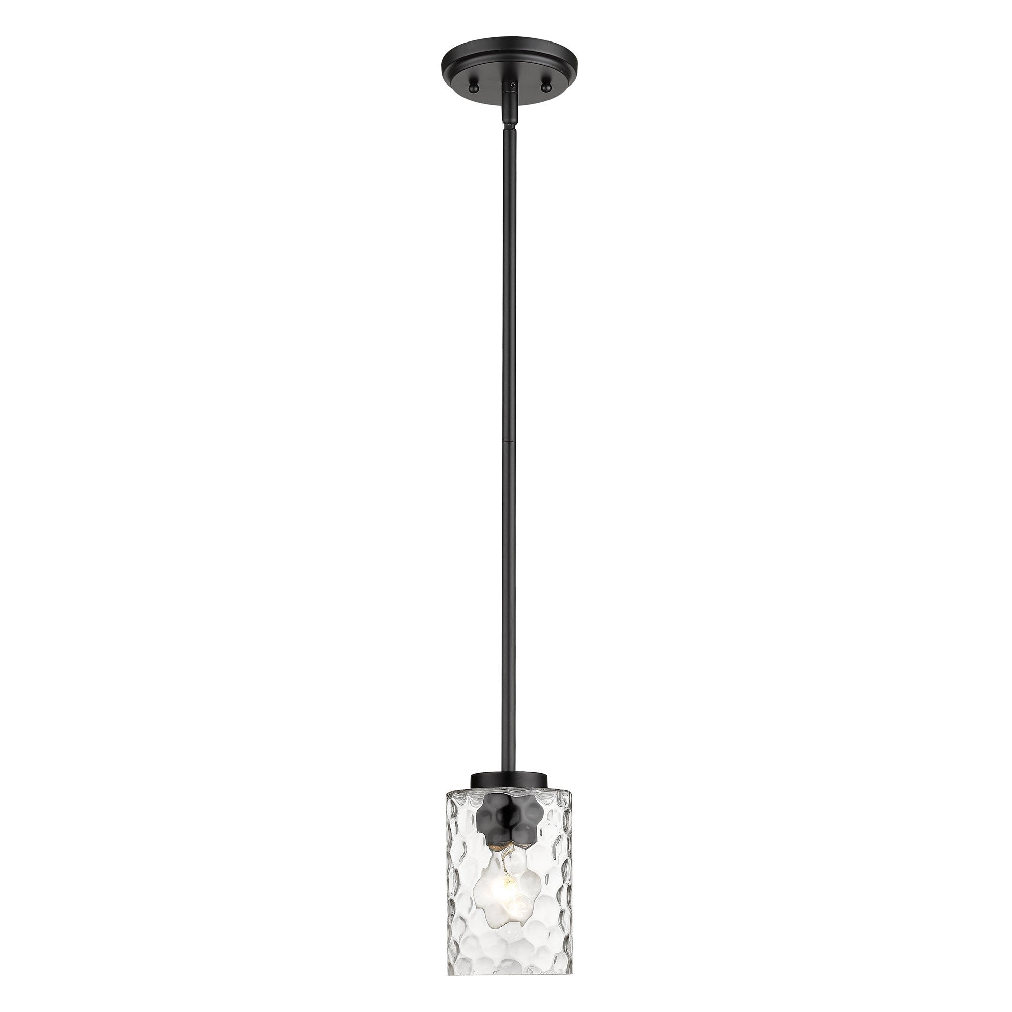 Black Metal and Glass Mini Pendant Hanging Light-Pendants-Hanging Lights-DECOROLALA