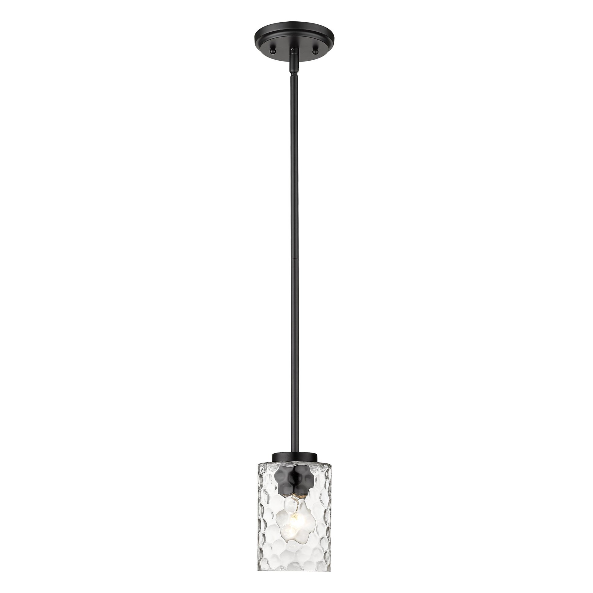 Black Metal and Glass Mini Pendant Hanging Light-Pendants-Hanging Lights-DECOROLALA