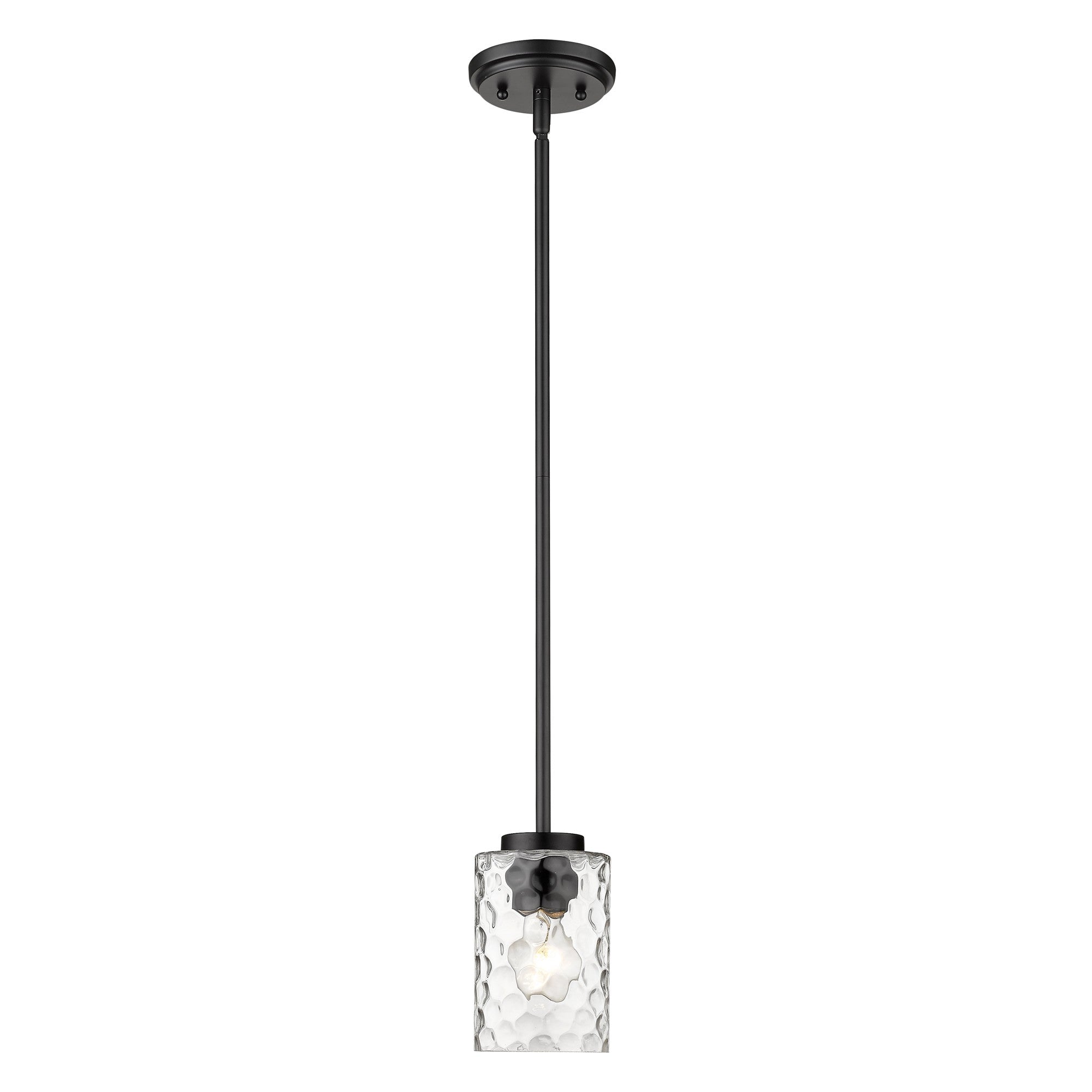Black Metal and Glass Mini Pendant Hanging Light-Pendants-Hanging Lights-DECOROLALA