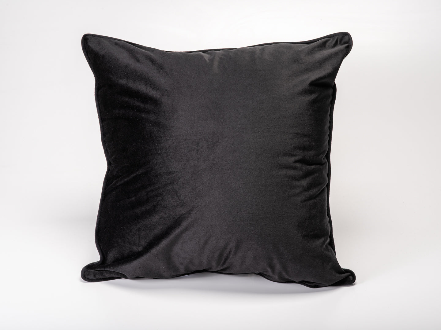 Black Plush Velvet Decorative Pillow-Decorative Cushions-DECOROLALA