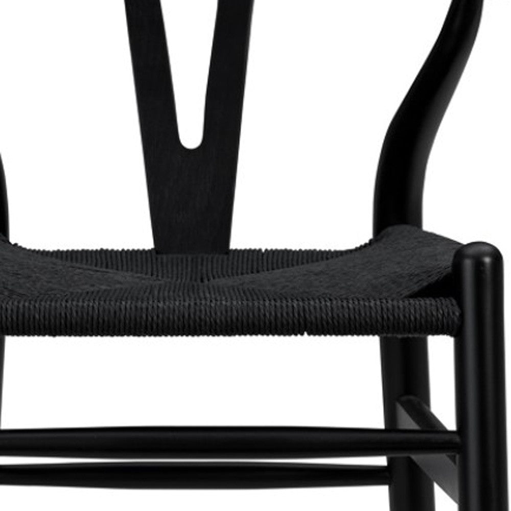 Black Solid Wood Counter Height Bar Chair-Bar Chairs-DECOROLALA