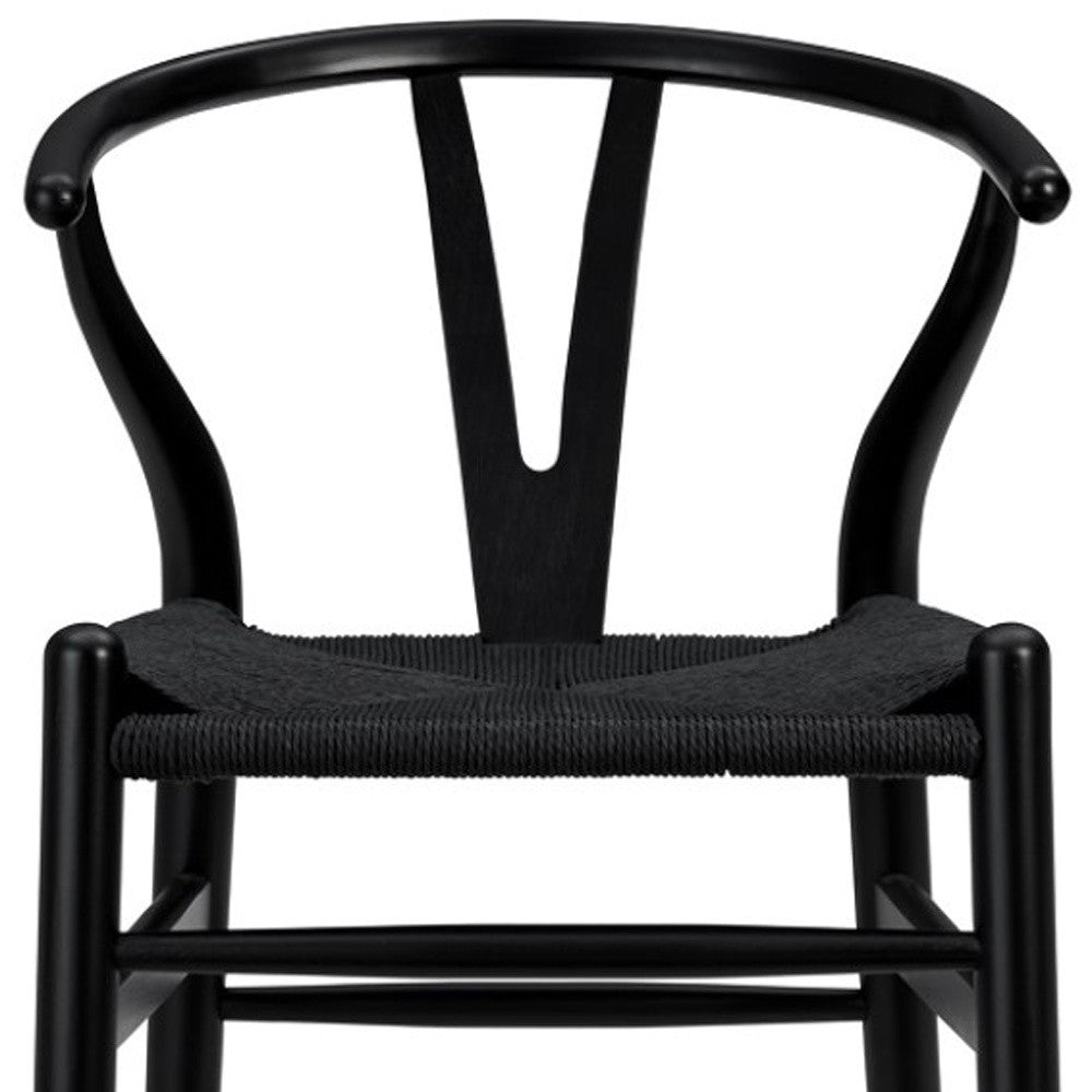 Black Solid Wood Counter Height Bar Chair-Bar Chairs-DECOROLALA