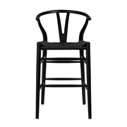Black Solid Wood Counter Height Bar Chair-Bar Chairs-DECOROLALA