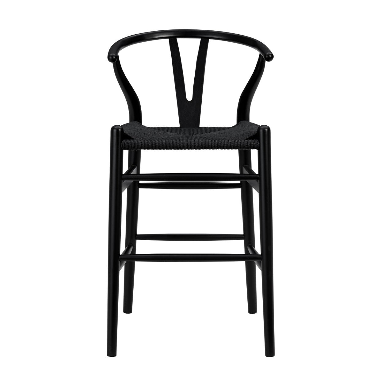 Black Solid Wood Counter Height Bar Chair-Bar Chairs-DECOROLALA