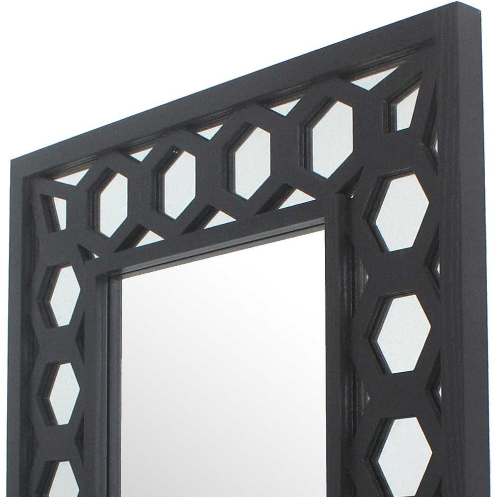 Black Square Accent Mirror-Mirrors-DECOROLALA