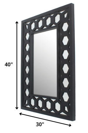 Black Square Accent Mirror-Mirrors-DECOROLALA