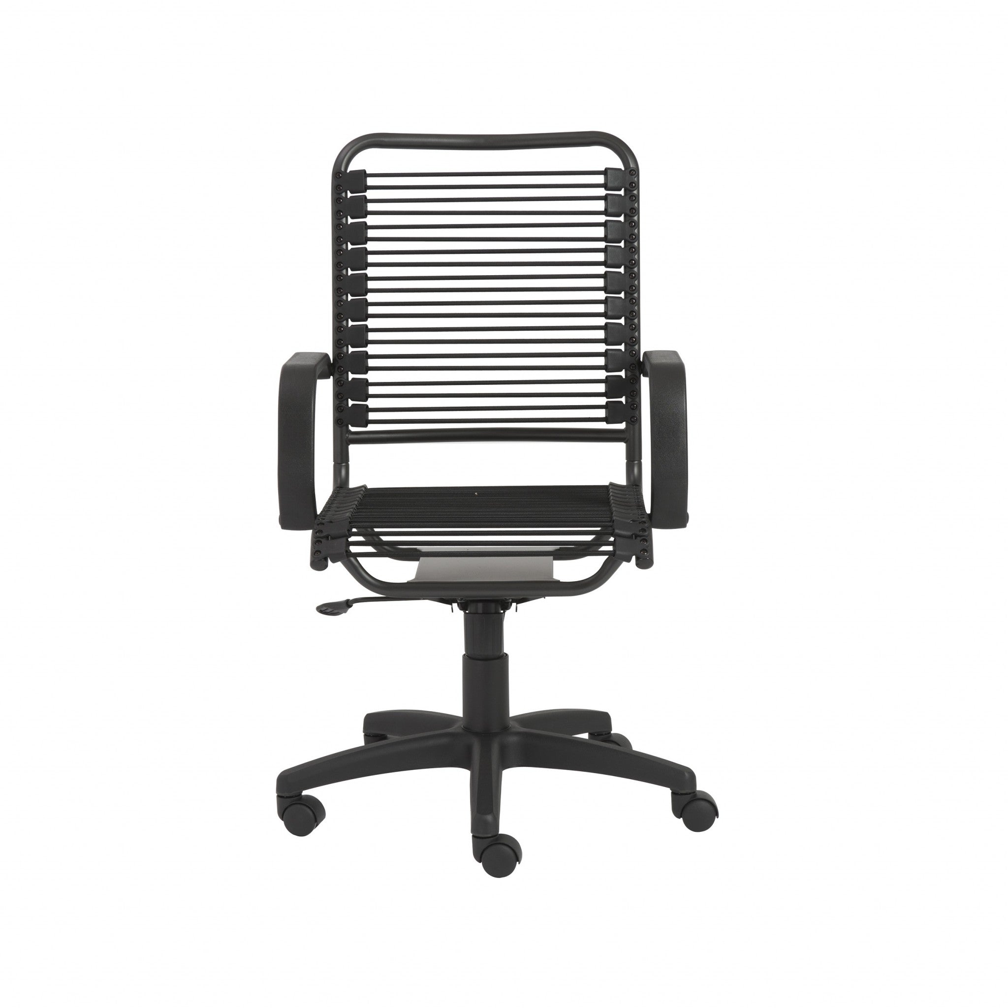 Black Swivel Adjustable Task Chair Bungee Back Steel Frame-Office Chairs-DECOROLALA