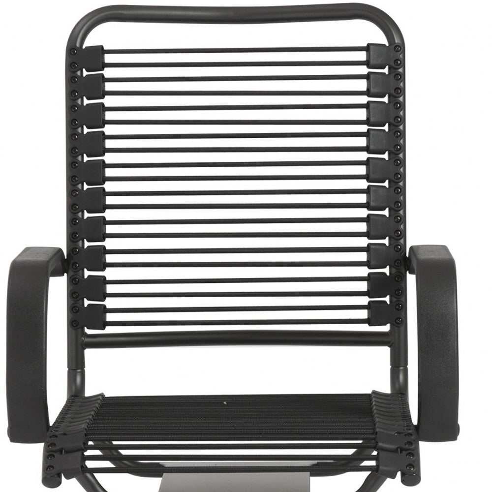 Black Swivel Adjustable Task Chair Bungee Back Steel Frame-Office Chairs-DECOROLALA