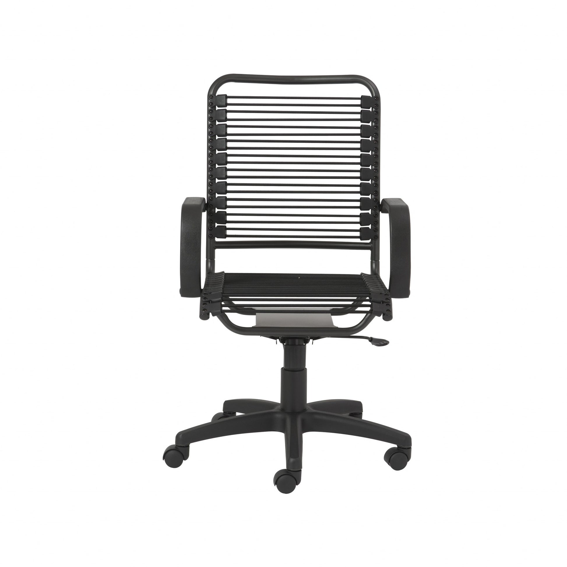 Black Swivel Adjustable Task Chair Bungee Back Steel Frame-Office Chairs-DECOROLALA