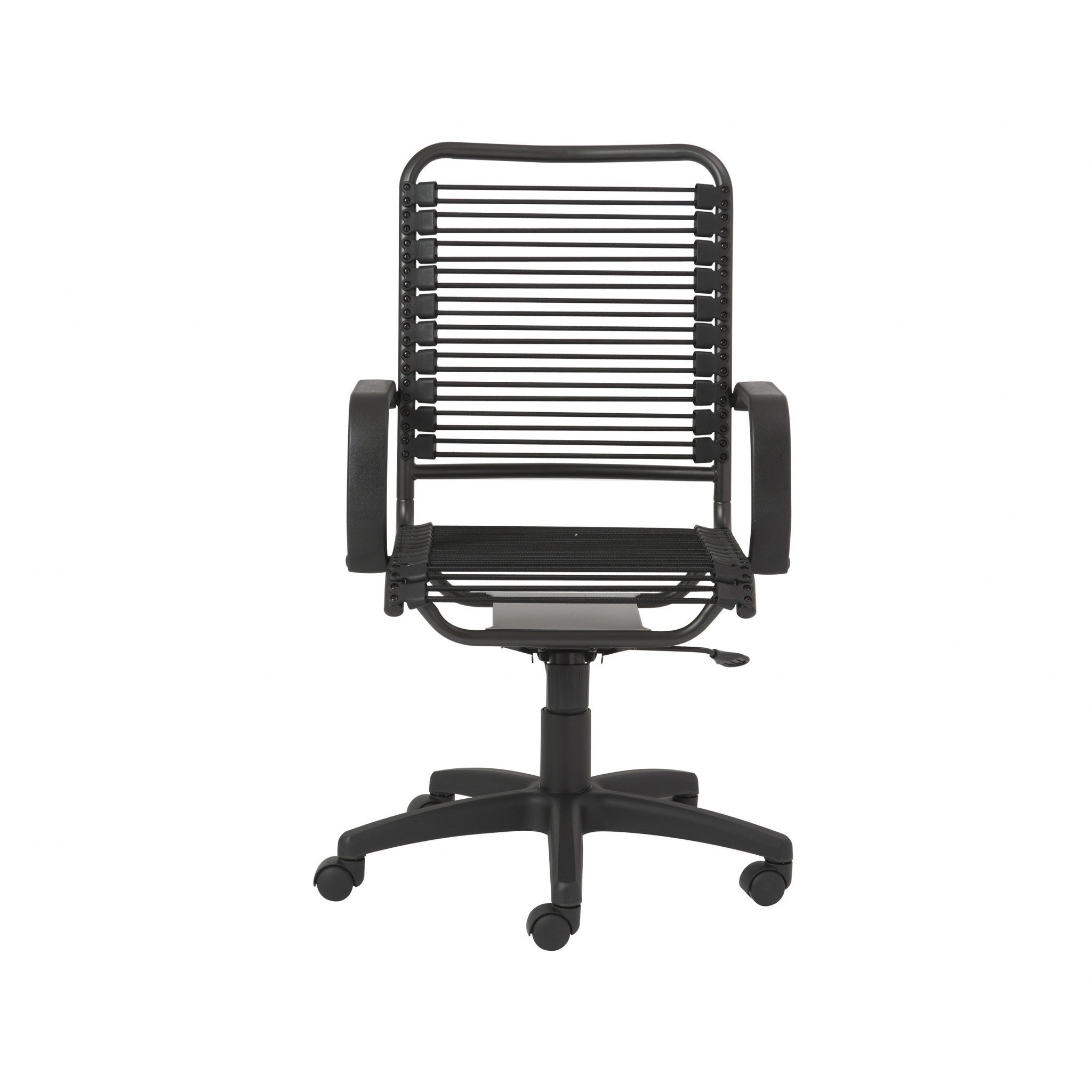 Black Swivel Adjustable Task Chair Bungee Back Steel Frame-Office Chairs-DECOROLALA