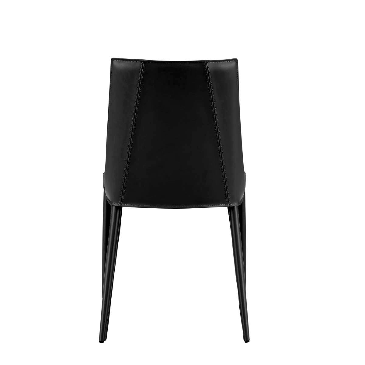Black Upholstered Leather Dining Side Chair-Dining Chairs-DECOROLALA