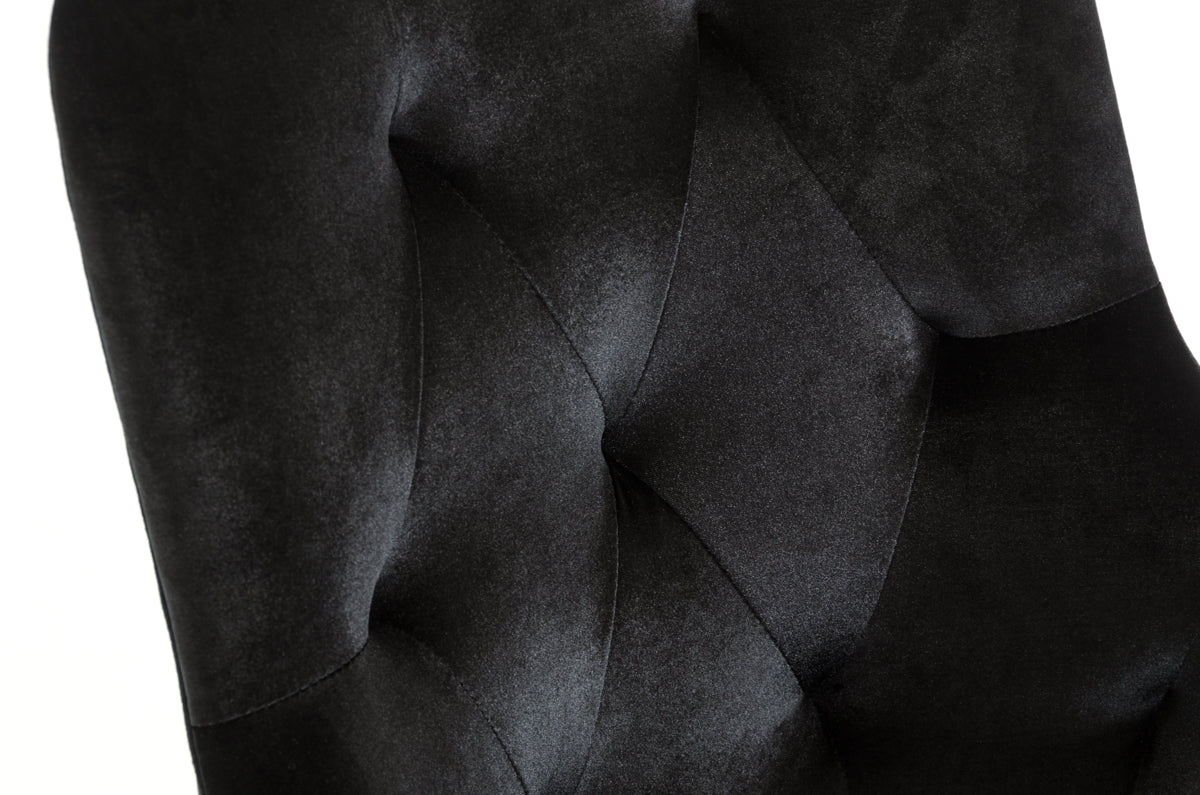 Black Upholstered Velvet Wing Back Dining Arm Chair-Dining Chairs-DECOROLALA