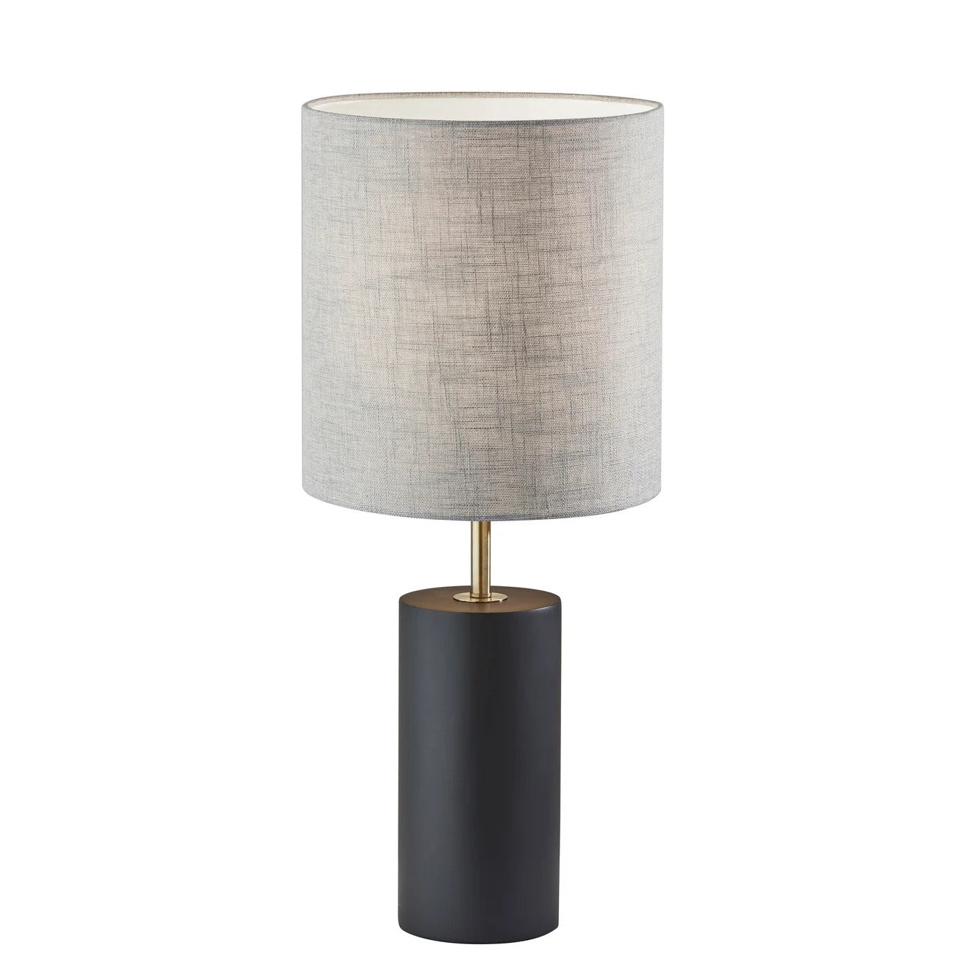 Black Wood Circular Block Table Lamp-Table Lamps-DECOROLALA