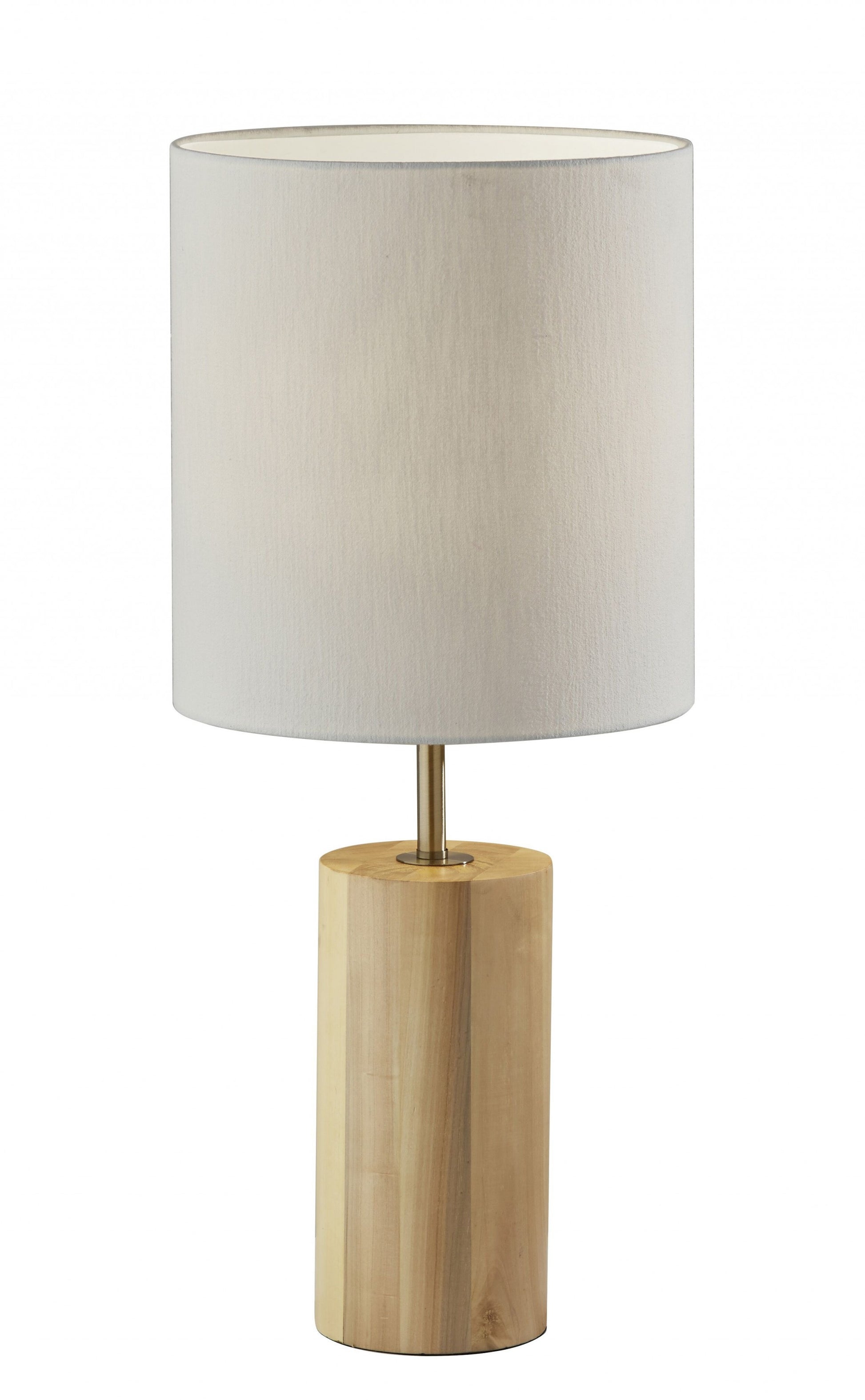 Black Wood Circular Block Table Lamp-Table Lamps-DECOROLALA