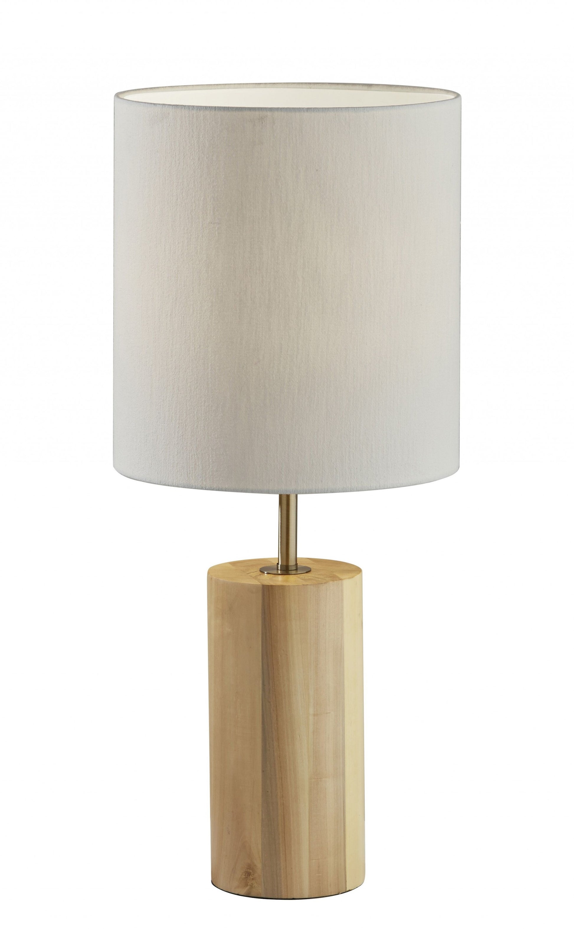Black Wood Circular Block Table Lamp-Table Lamps-DECOROLALA
