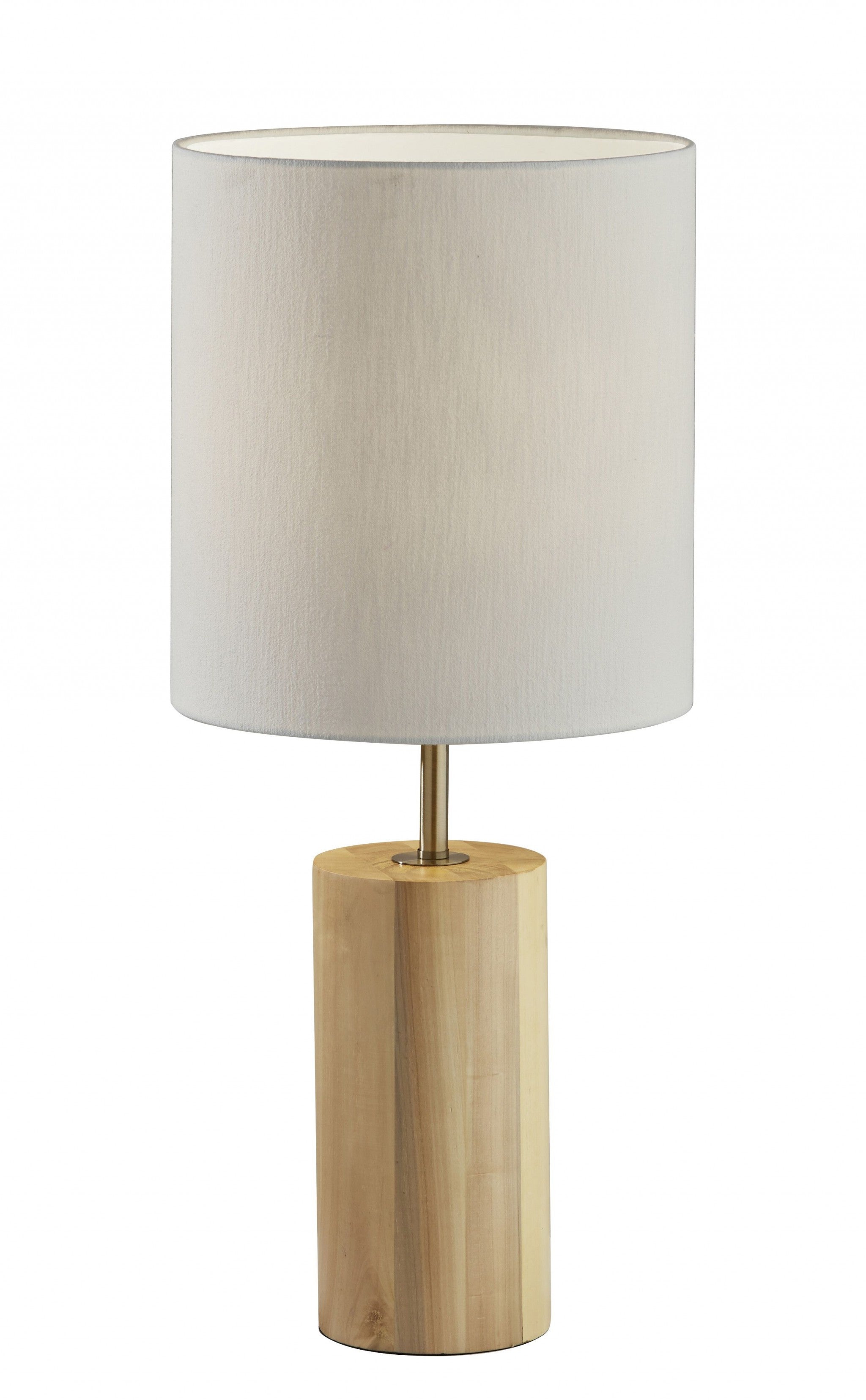 Black Wood Circular Block Table Lamp-Table Lamps-DECOROLALA