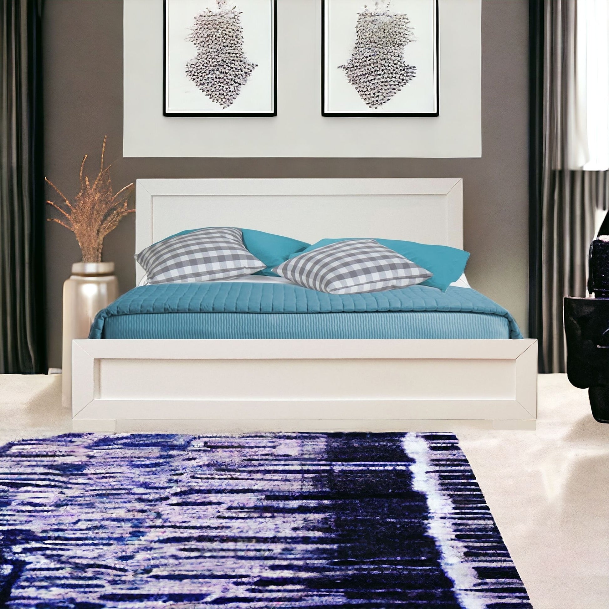 Black Wood Twin Platform Bed-Standard Beds-DECOROLALA