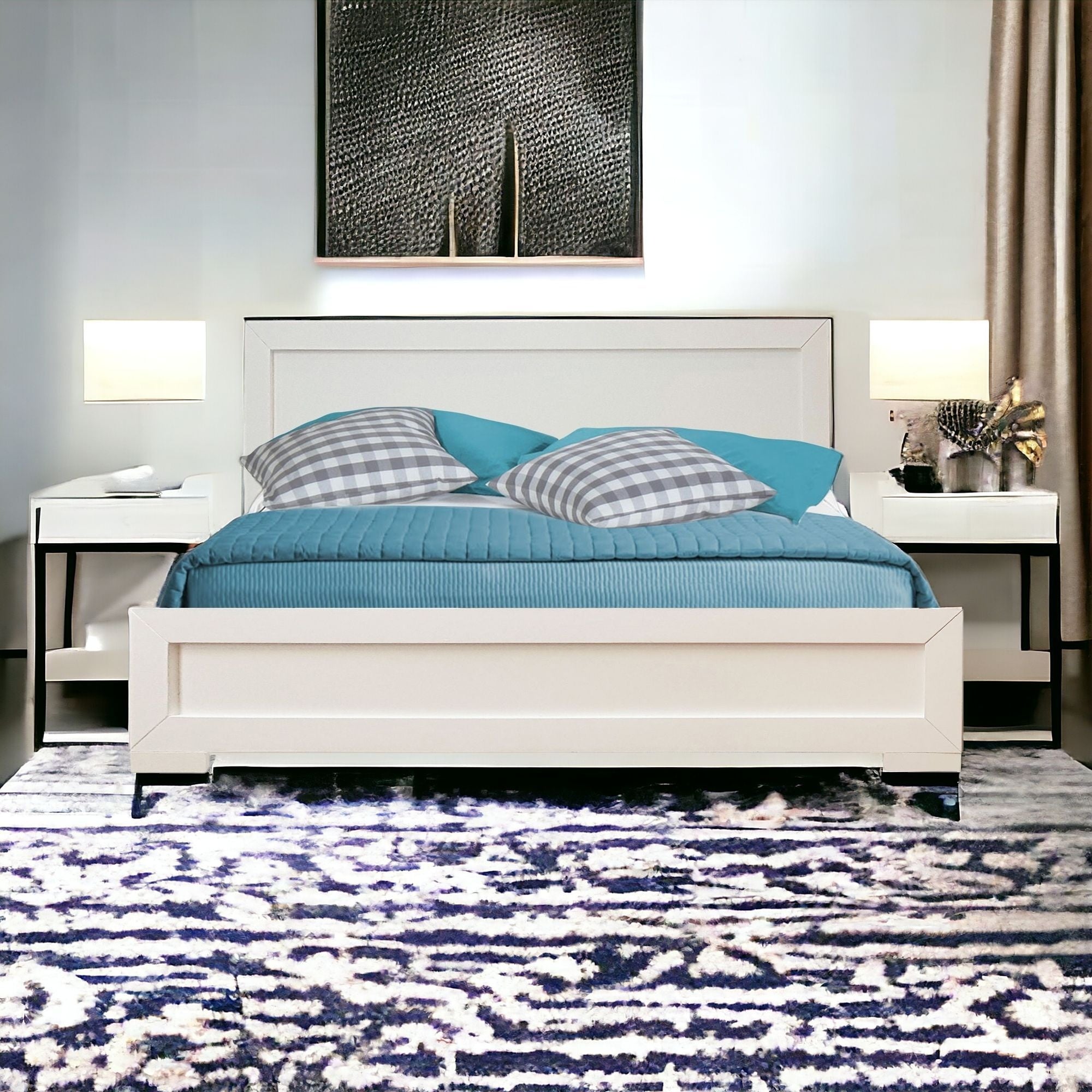 Black Wood Twin Platform Bed-Standard Beds-DECOROLALA