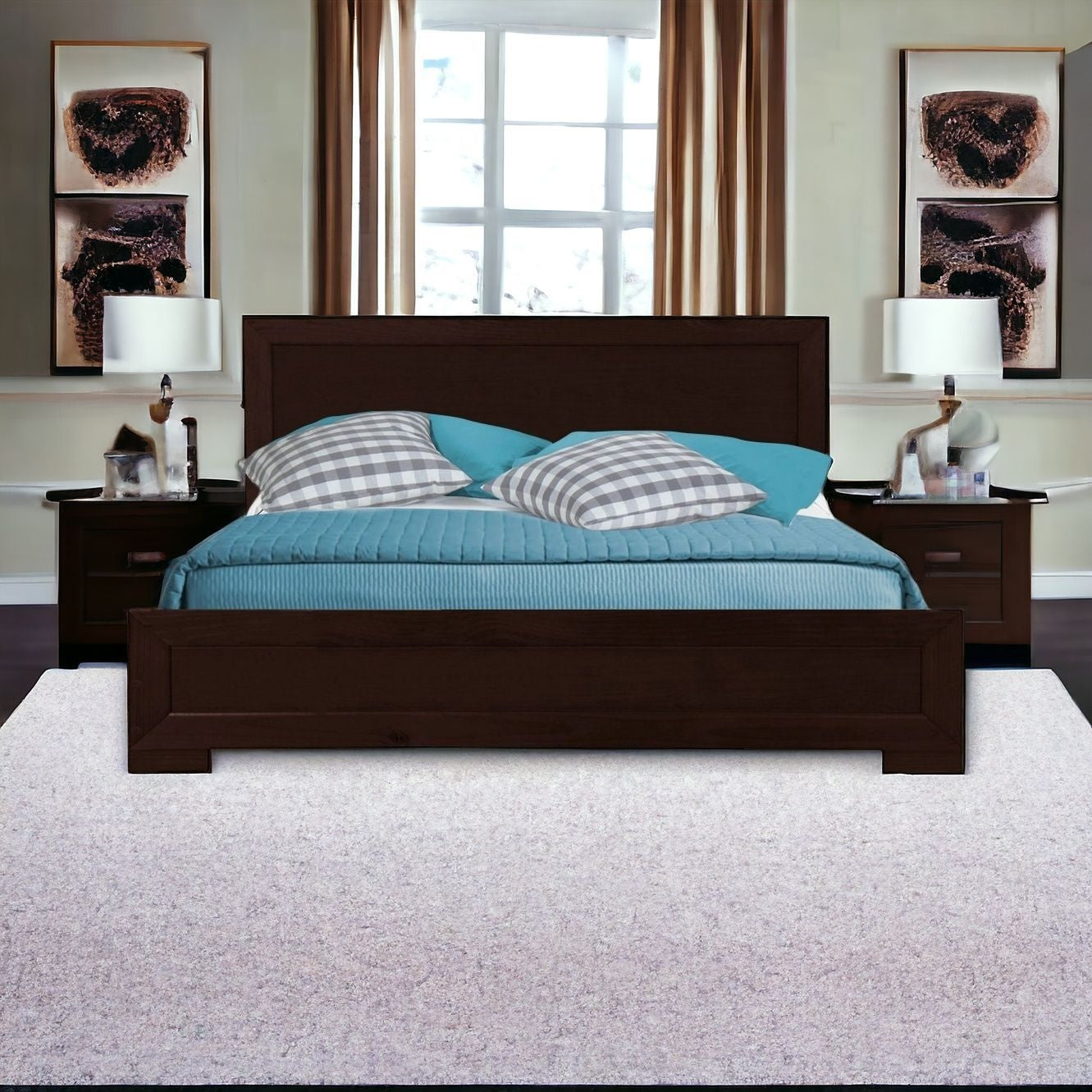 Black Wood Twin Platform Bed-Standard Beds-DECOROLALA