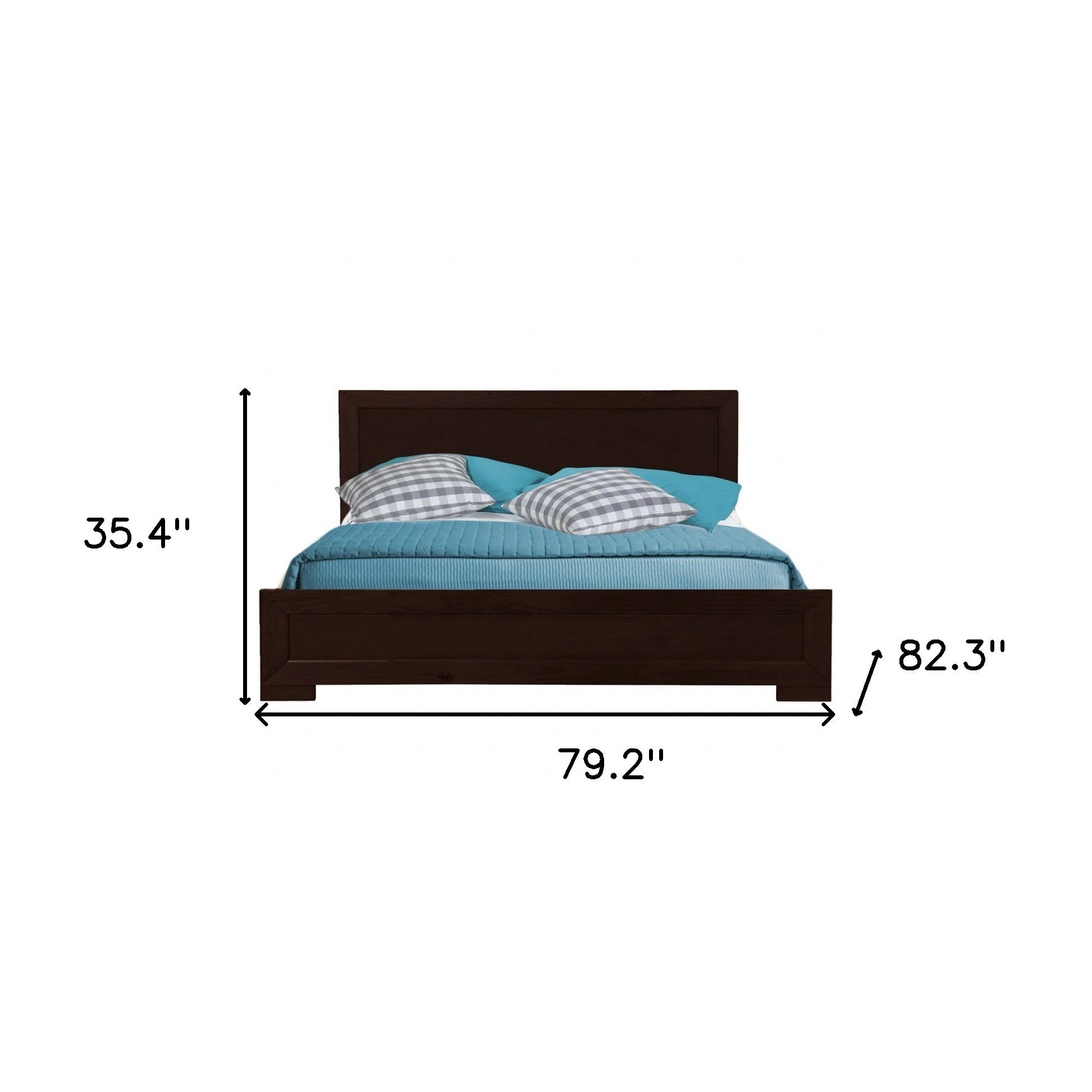 Black Wood Twin Platform Bed-Standard Beds-DECOROLALA