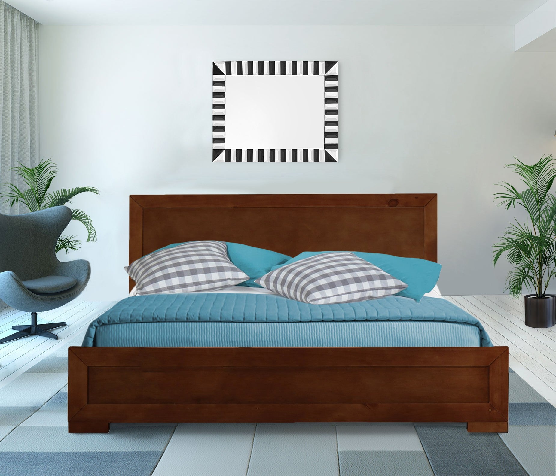 Black Wood Twin Platform Bed-Standard Beds-DECOROLALA