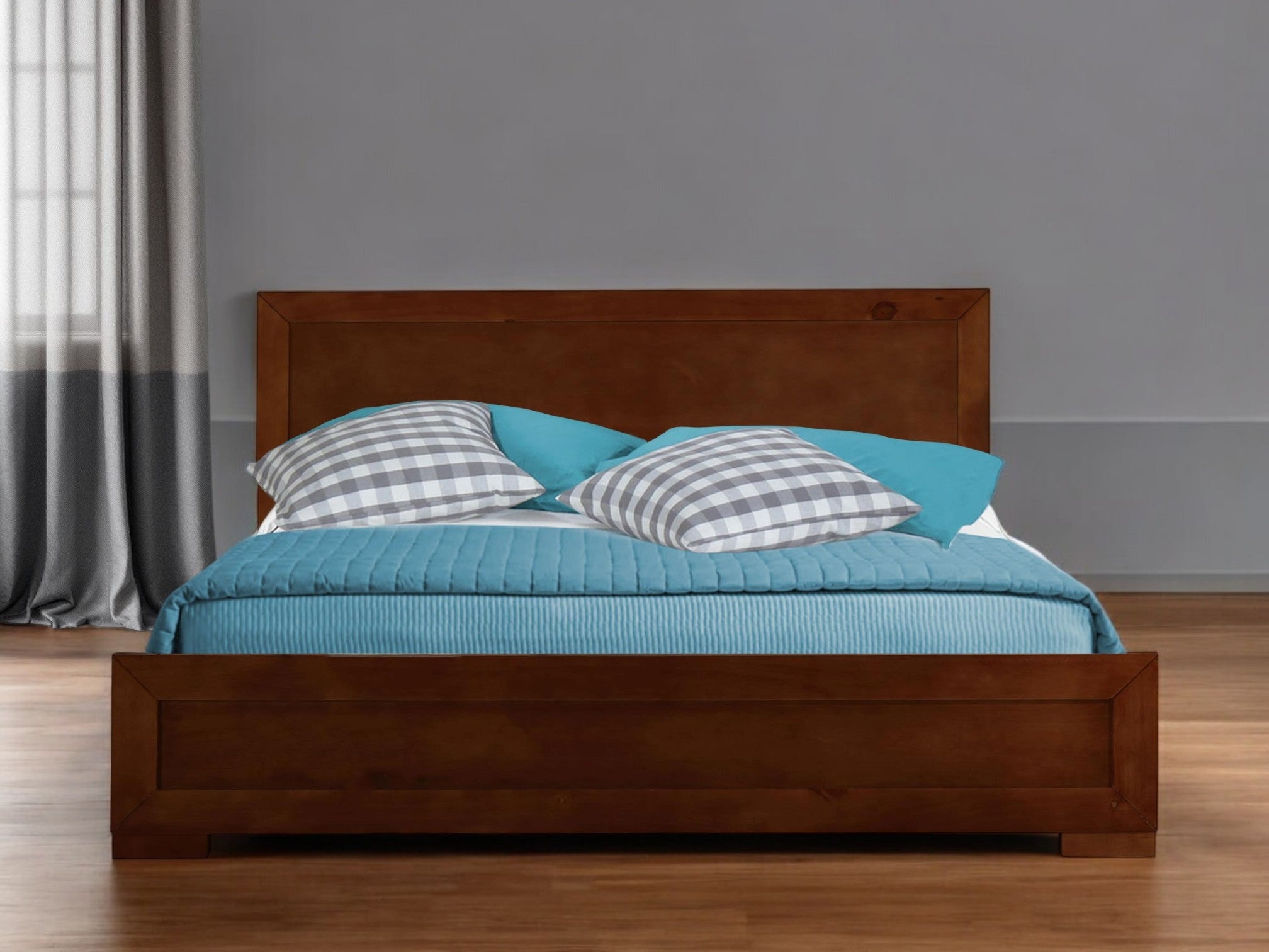 Black Wood Twin Platform Bed-Standard Beds-DECOROLALA