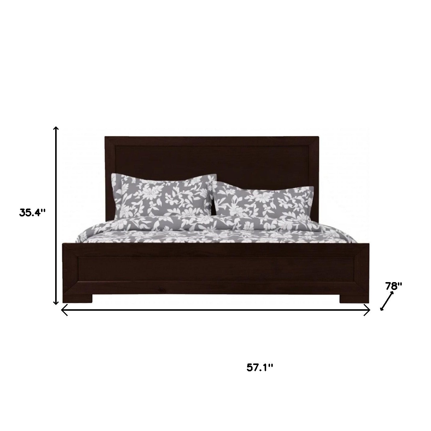 Black Wood Twin Platform Bed-Standard Beds-DECOROLALA