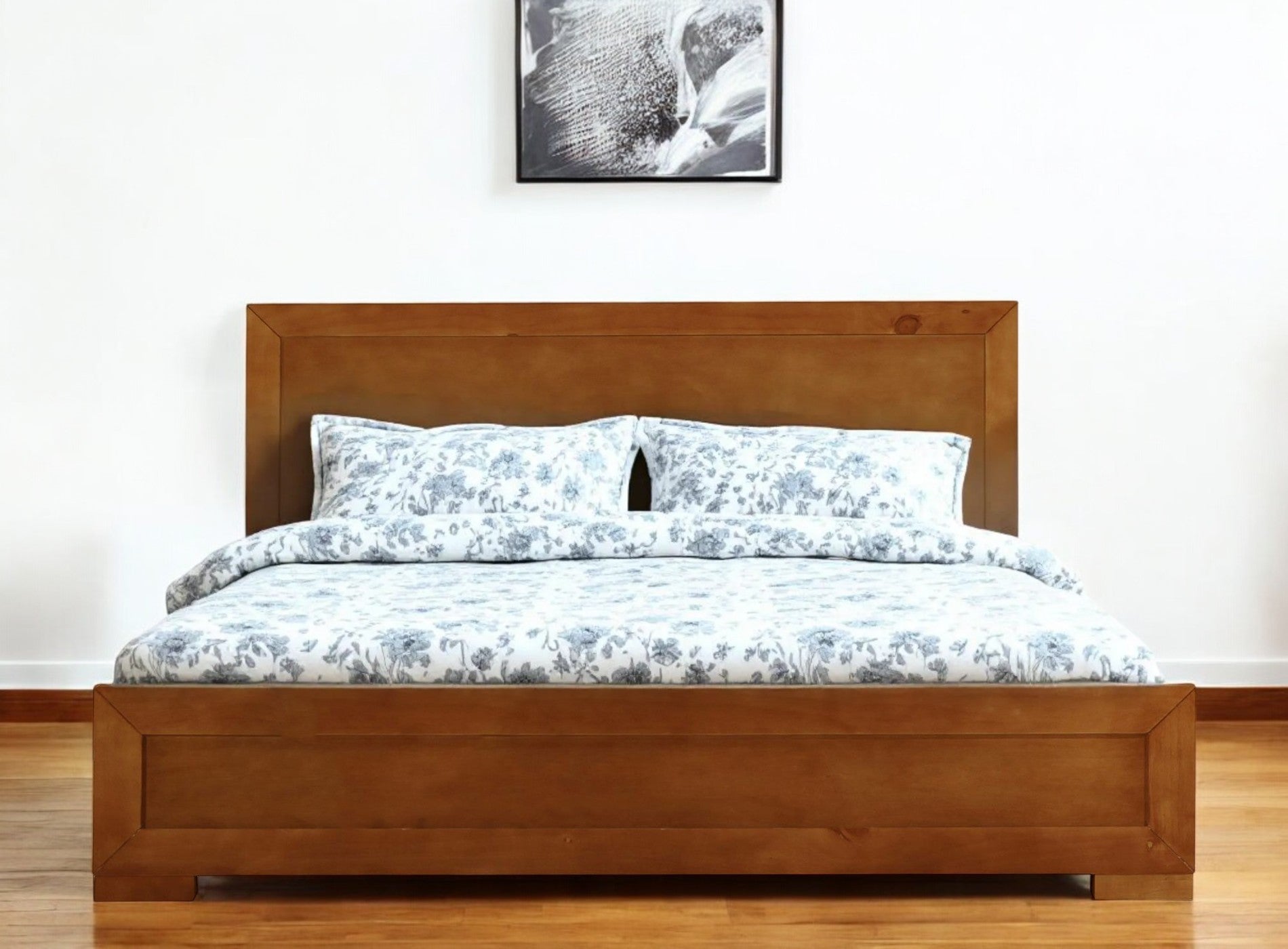 Black Wood Twin Platform Bed-Standard Beds-DECOROLALA